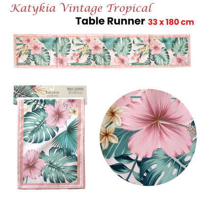 Katykia Vintage Tropical Table Runner 33 x 180cm - Image 2