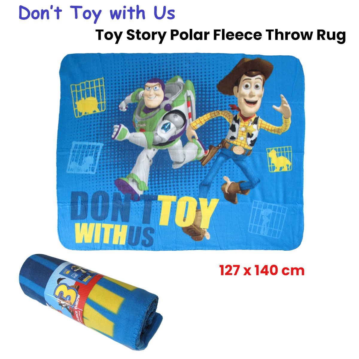 Toy Story Don't Toy with Us Polar Fleece Throw Rug 127 x 140 cm - Image 2
