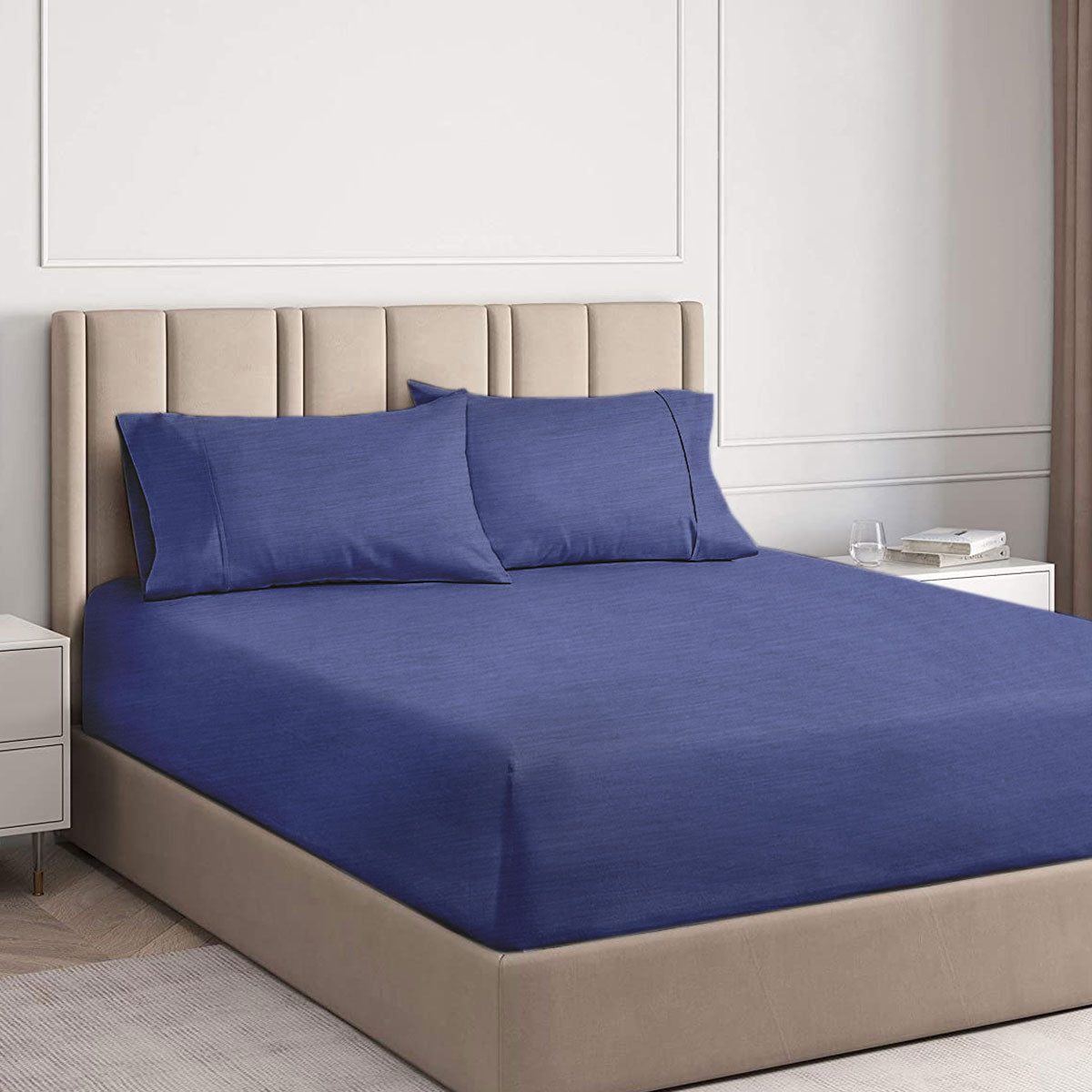 Ramesses Royal Blue 2000TC Cooling Bamboo Combo Set Queen