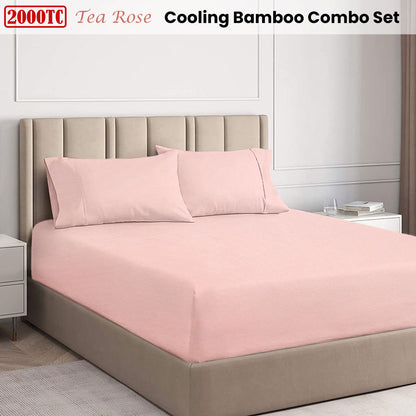 Ramesses Tea Rose 2000TC Cooling Bamboo Combo Set King - Image 2