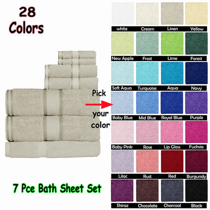Kingtex 550gsm Cotton 7 Pce Bath Sheet Set Shiraz - Image 2