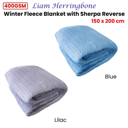 Ardor Liam Lilac Winter Fleece Blanket with Sherpa Reverse 150x200cm  - Image 2