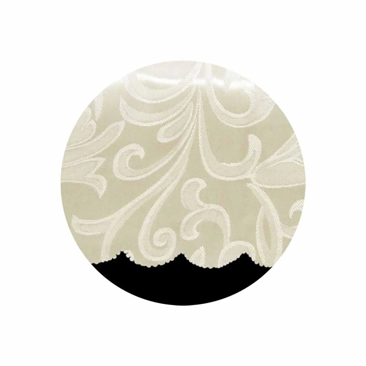 Swirl Leaf Cream Jacquard Table Cloth with Scalloped Edging 140 x 180 cm / 4 Seater - Image 3