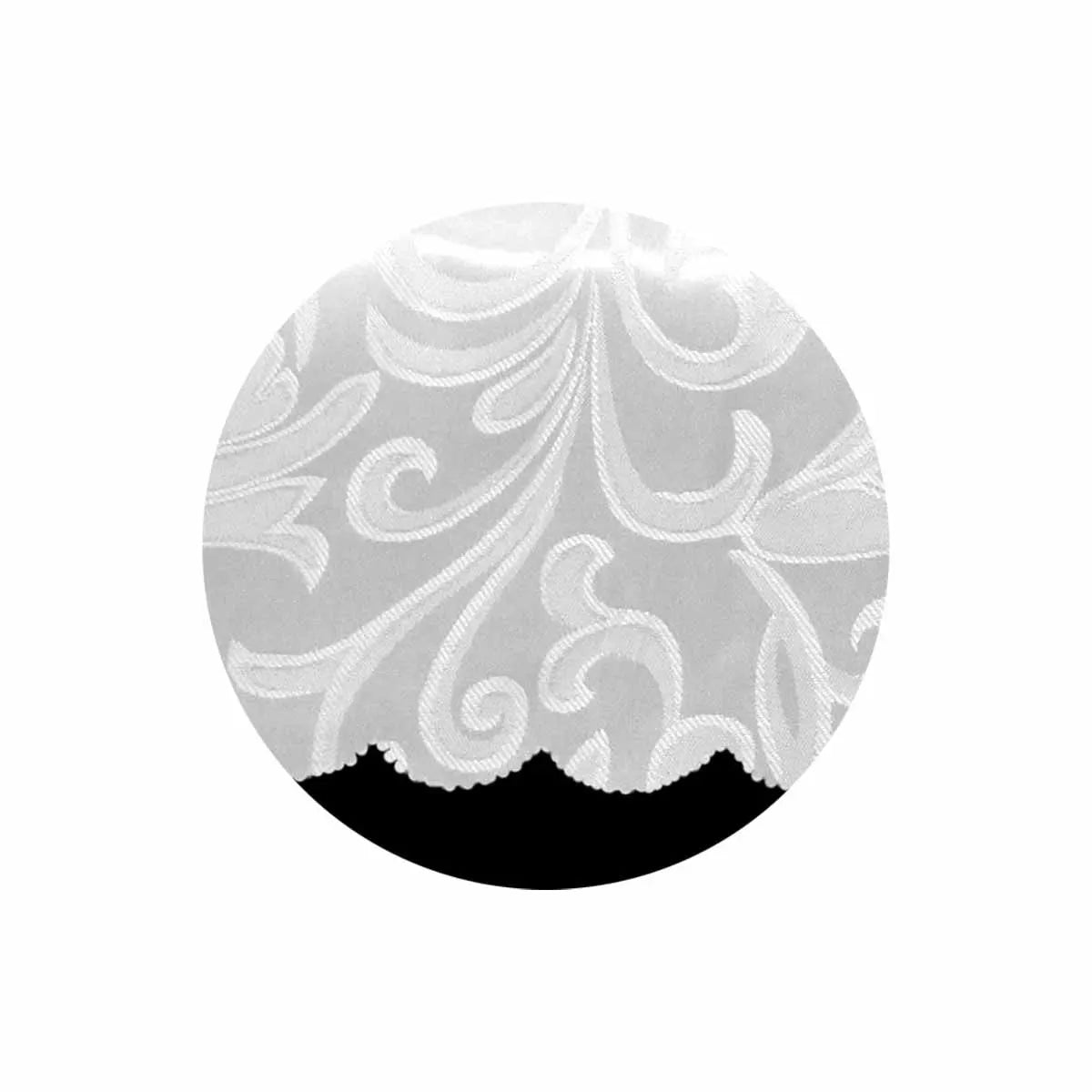 Swirl Leaf White Jacquard Table Cloth with Scalloped Edging 140 x 180 cm / 4 Seater - Image 3