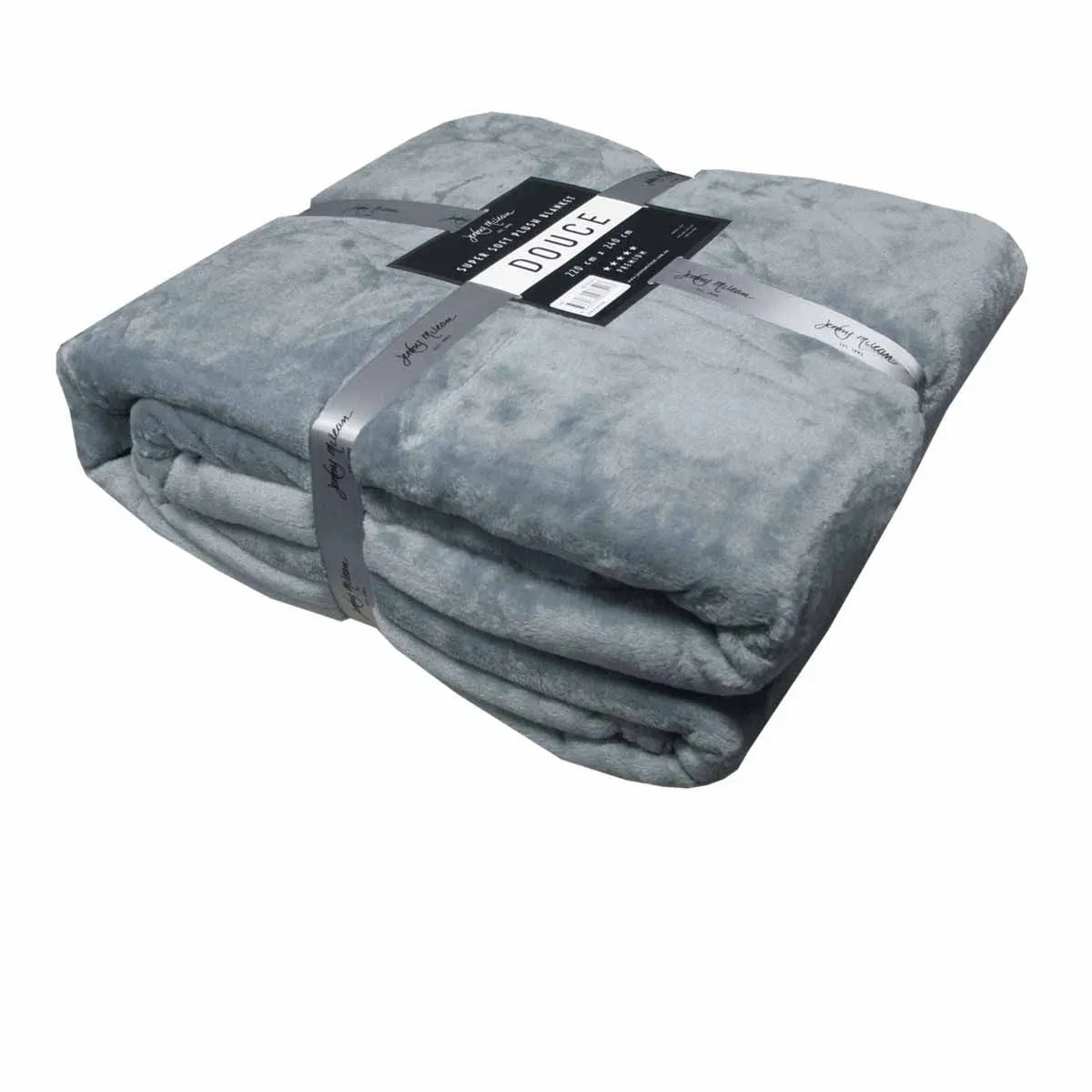 Jenny Mclean 300GSM Douce Super Soft Plush Blanket 220 x 240 cm Grey