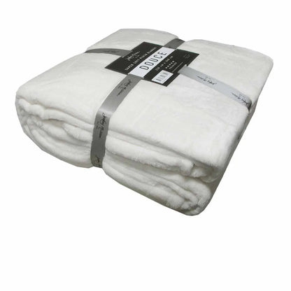 Jenny Mclean 300GSM Douce Super Soft Plush Blanket 220 x 240 cm Ivory