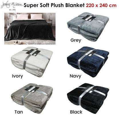 Jenny Mclean 300GSM Douce Super Soft Plush Blanket 220 x 240 cm Tan - Image 2