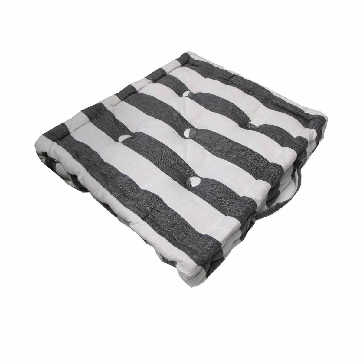 Rans Boxed Stripe Chair Cushion Pad 40 x 40 + 7 cm Black
