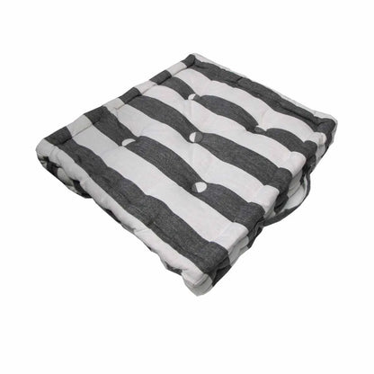 Rans Boxed Stripe Chair Cushion Pad 40 x 40 + 7 cm Black