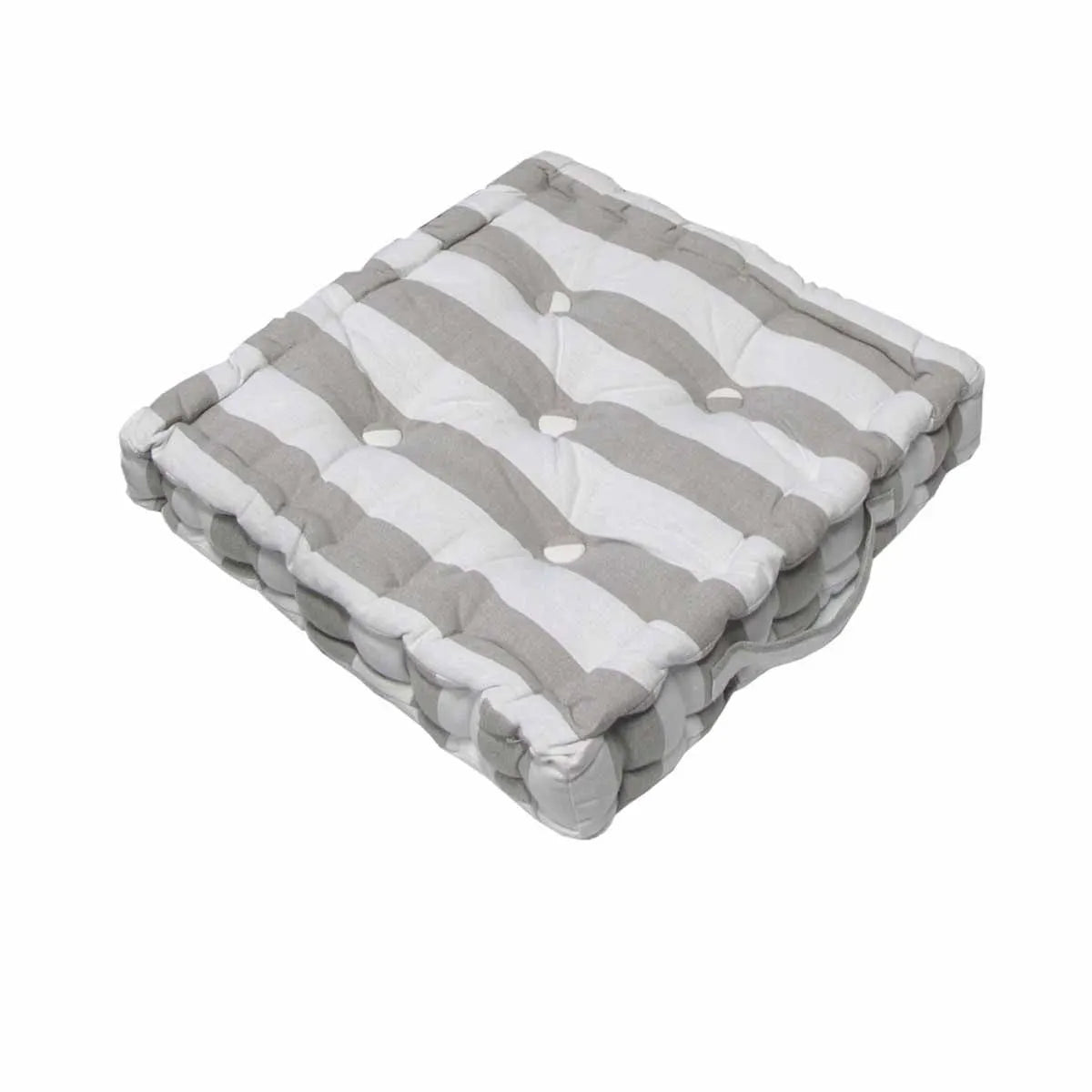 Rans Boxed Stripe Chair Cushion Pad 40 x 40 + 7 cm Grey