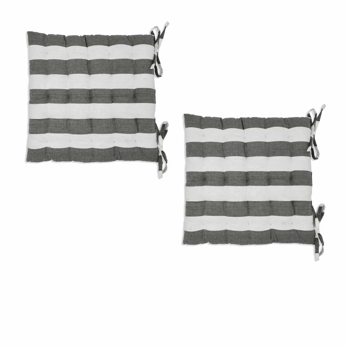 Rans Set of 2 Alfresco Stripe Chair Cushion Pads 40 x 40 cm Black
