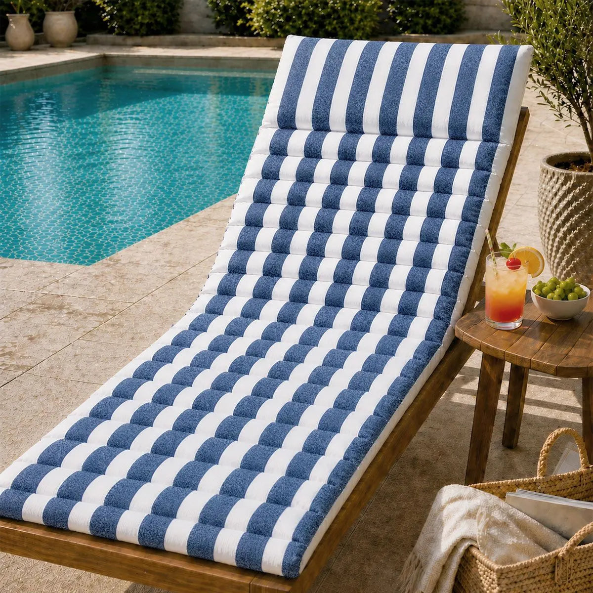 Rans Blue Alfresco Cotton Outdoor Indoor Lounge Mat 62 x 194 cm - Image 2