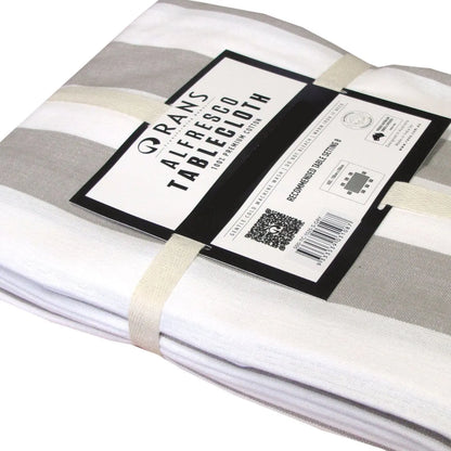 Rans Grey Alfresco Stripes Cotton Tablecloth - Choose from 2 sizes 150cm x 250cm - Image 3