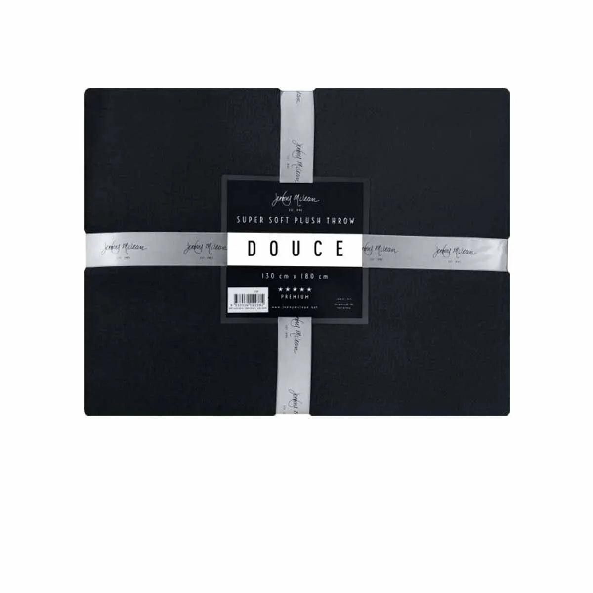 Jenny Mclean 300GSM Douce Super Soft Plush Throw 130 x 180 cm Black