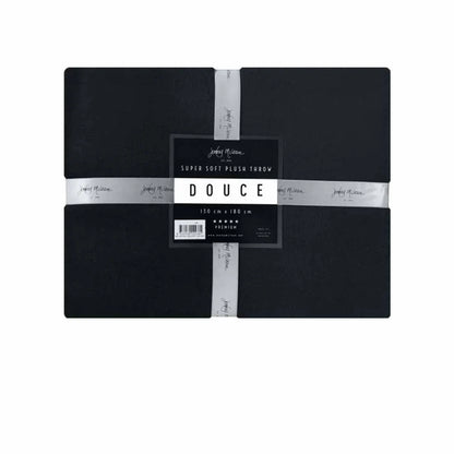 Jenny Mclean 300GSM Douce Super Soft Plush Throw 130 x 180 cm Black