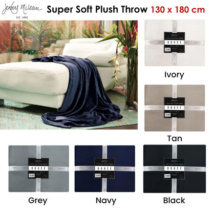 Jenny Mclean 300GSM Douce Super Soft Plush Throw 130 x 180 cm Ivory - Image 2