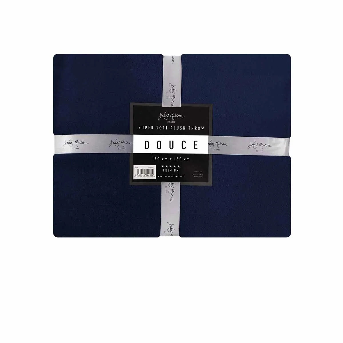 Jenny Mclean 300GSM Douce Super Soft Plush Throw 130 x 180 cm Navy