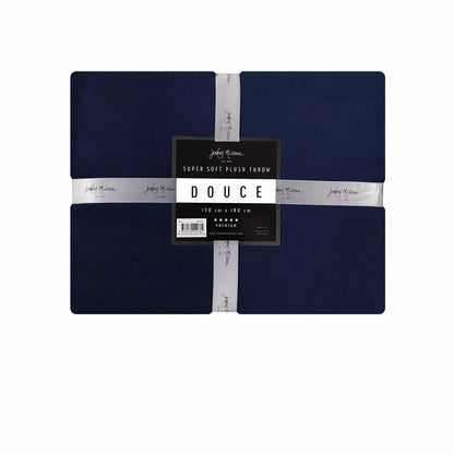 Jenny Mclean 300GSM Douce Super Soft Plush Throw 130 x 180 cm Navy