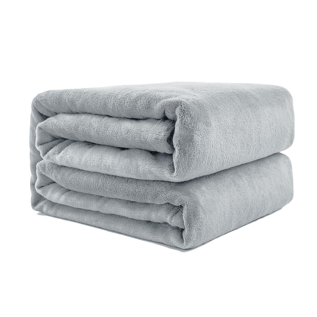 Super Soft Micro Flannel Plush Blanket Queen 220 x 240cm Grey - Image 3