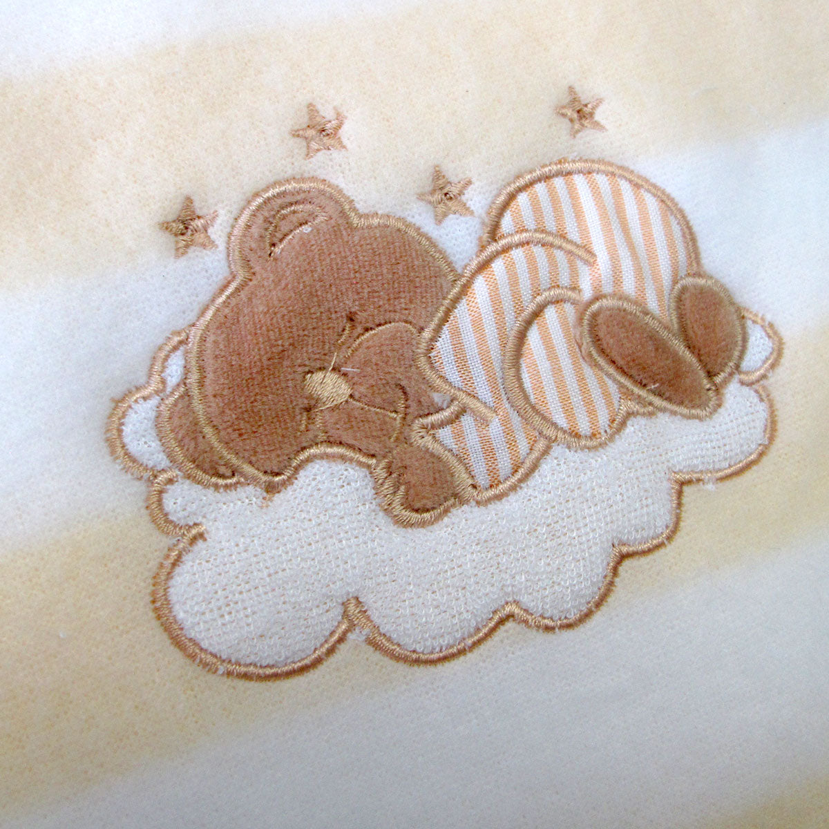 Living Home for Baby Girls Flowers and Bear Pack of 3 Embroidered Polar fleece Stripe Cot Blankets 100 x 140cm - Image 5