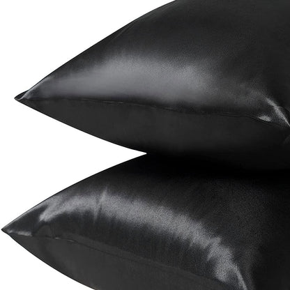 Pair of King Satin Silk Pillowcases with Envelope Closure 51 x 102 cm Rose - Image 3
