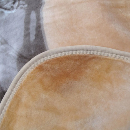 Soft 3D Animal Print Faux Mink Blanket Single Desert Horse - Image 3