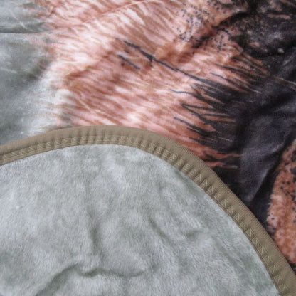 Soft 3D Animal Print Faux Mink Blanket Single Sitting Lion - Image 3