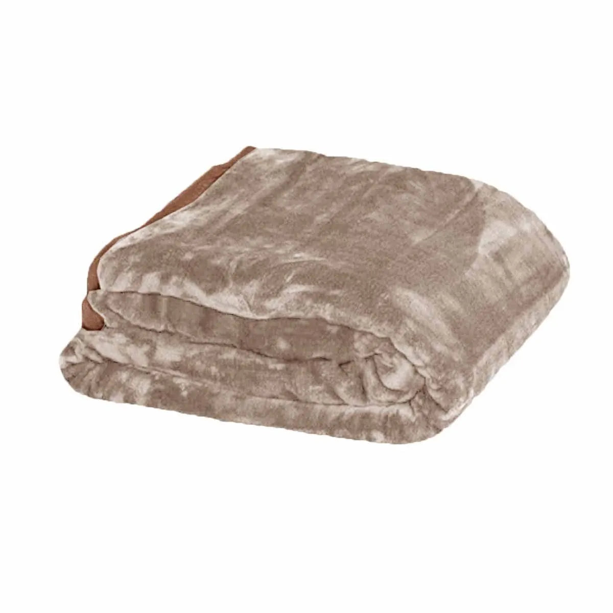 750gsm 3.5kg Double Layer Faux Mink Blanket Queen 200x240 cm Latte