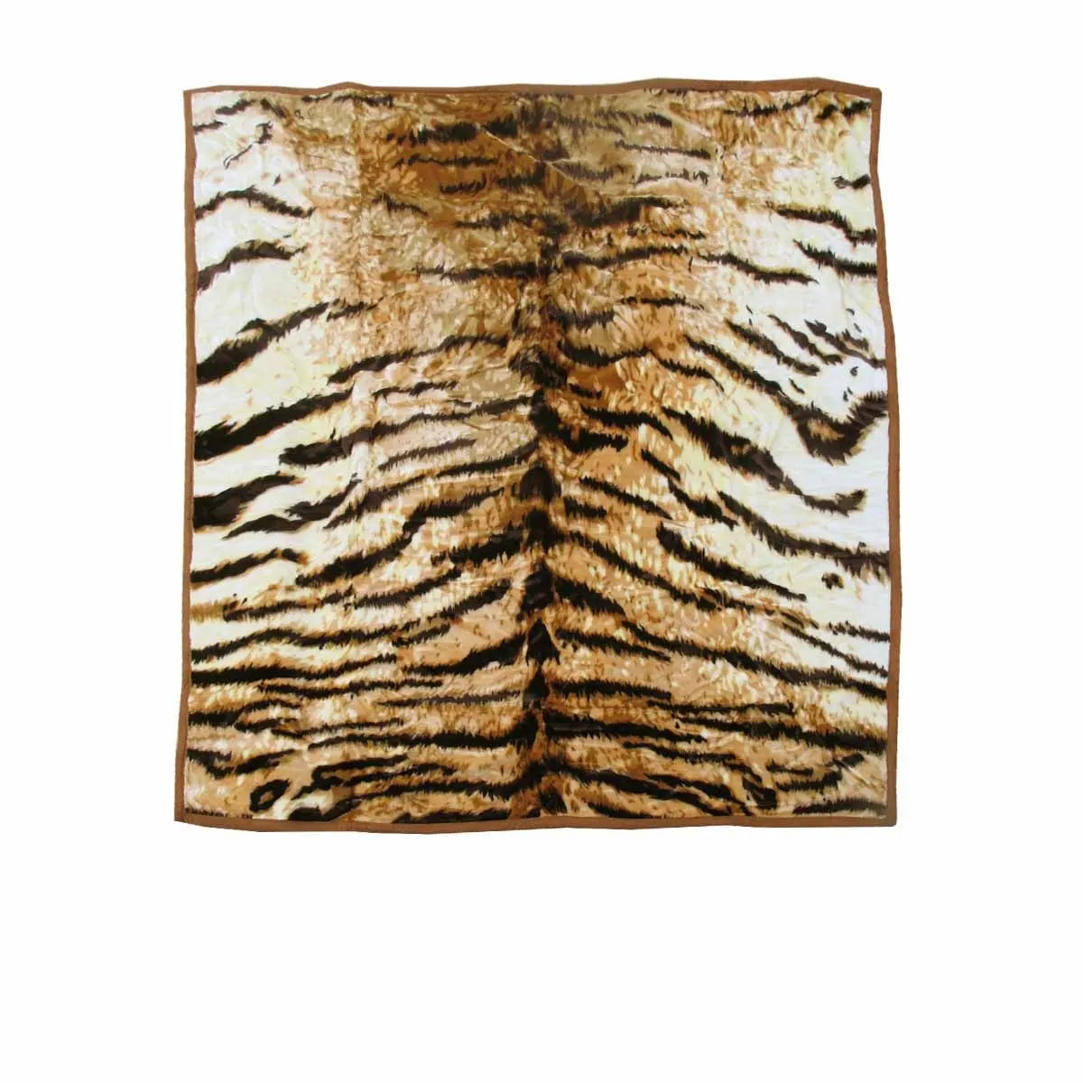 750gsm 3.5kg Double Layer Animal Print Faux Mink Blanket Queen 200x240 cm Brown Tiger