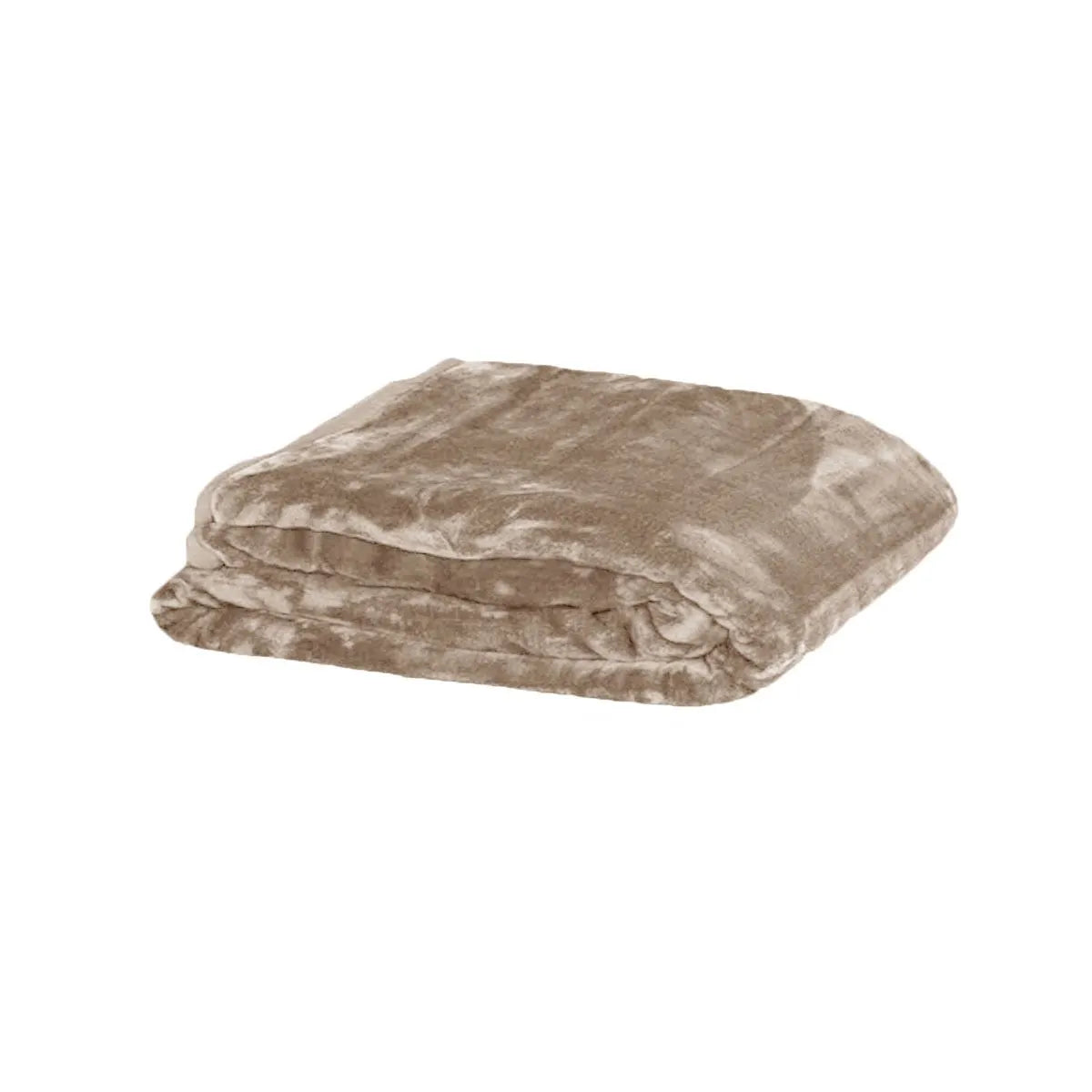 350gsm Soft Plain Faux Mink Blanket Single / King Single 160x220 cm Latte