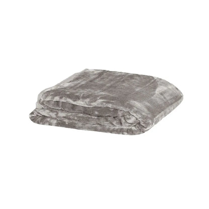350gsm Soft Plain Faux Mink Blanket Single / King Single 160x220 cm Stone
