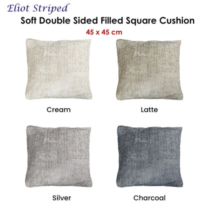 Eliot Striped Double Sided Filled Cushion Square - 45cm x 45cm Cream - Image 2