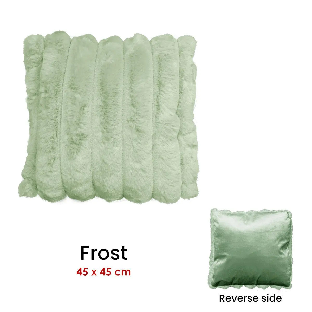Diana Faux Fur Soft Filled Cushion Square - 45cm x 45cm Frost - Image 3