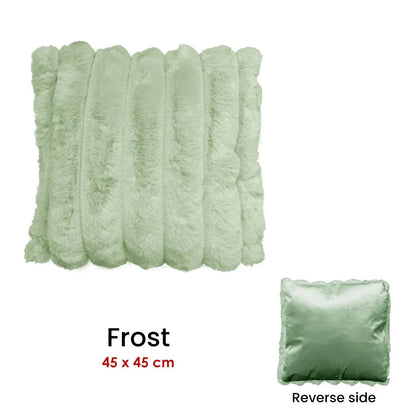 Diana Faux Fur Soft Filled Cushion Square - 45cm x 45cm Frost - Image 3