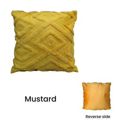 Diamond Texture Filled Cushion Square - 45cm x 45cm Mustard - Image 3