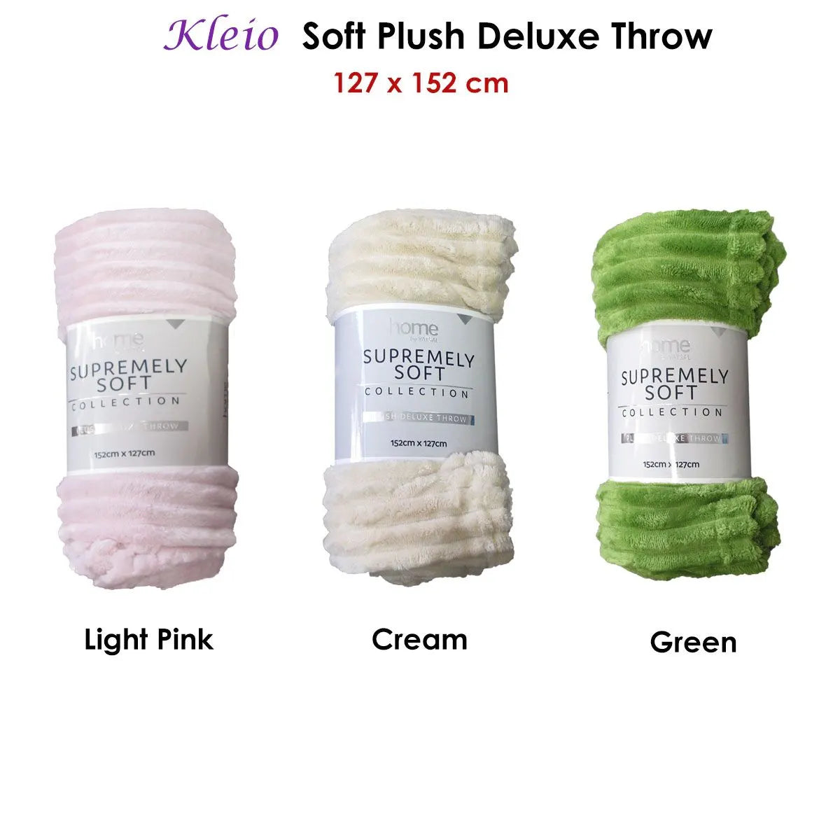 Kleio Soft Plush Deluxe Throw 127 x 152 cm Cream - Image 2