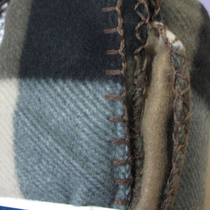 Budget 165gsm Printed Checkered Soft Polar Fleece Extra Large Throw / Single Sized Blanket 150 x 200 cm Brown - Image 3