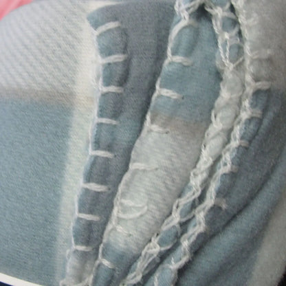 Budget 165gsm Printed Checkered Soft Polar Fleece Extra Large Throw / Single Sized Blanket 150 x 200 cm Dusk Blue - Image 3