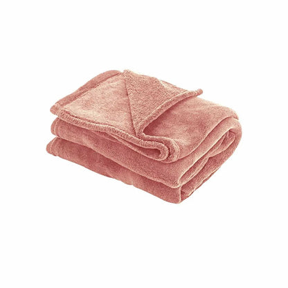 Cleo Soft Coral Fleece Extra Large Throw / Single Sized Blanket 150 x 200 cm Rose