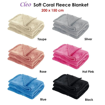 Cleo Soft Coral Fleece Extra Large Throw / Single Sized Blanket 150 x 200 cm Rose - Image 2