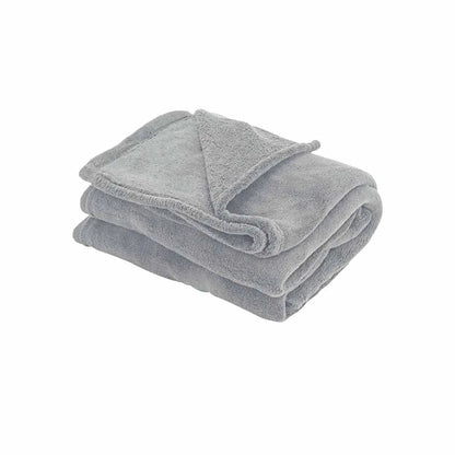 Cleo Soft Coral Fleece Extra Large Throw / Single Sized Blanket 150 x 200 cm Silver