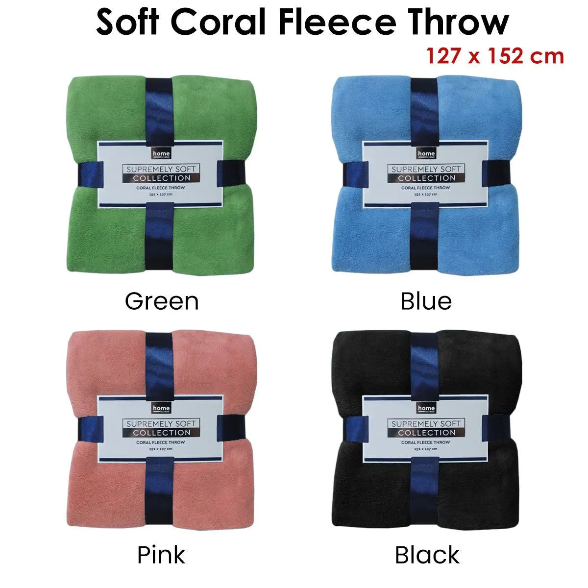 Soft Coral Fleece Throw Rug 127 x 152 cm Pink - Image 2