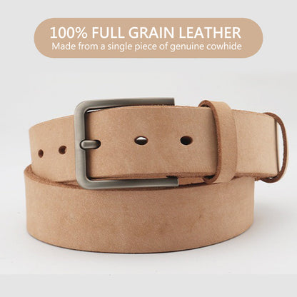 Men's Genuine Leather Belt Full Grain Cowhide Belt with Detachable Buckle (110cm) - Image 2