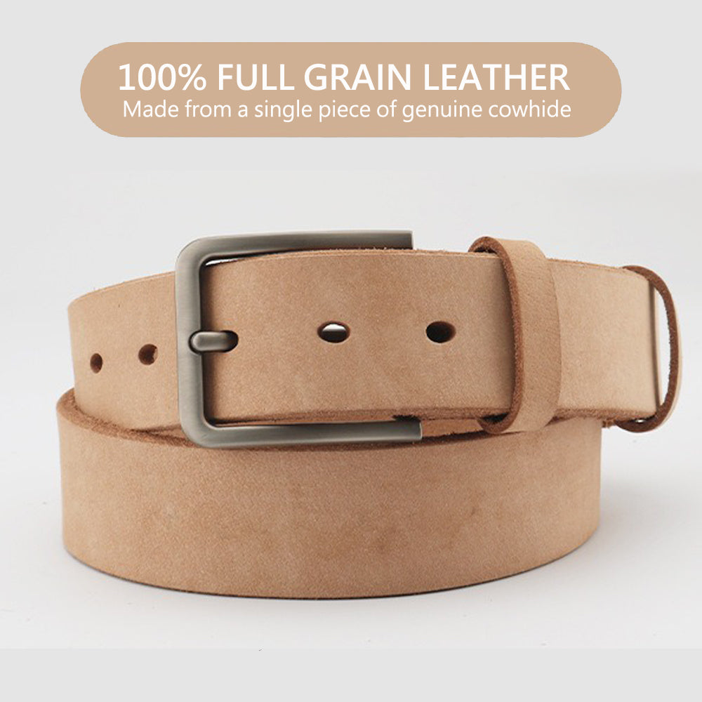 Men's Genuine Leather Belt Full Grain Cowhide Belt with Detachable Buckle (130cm) - Image 2