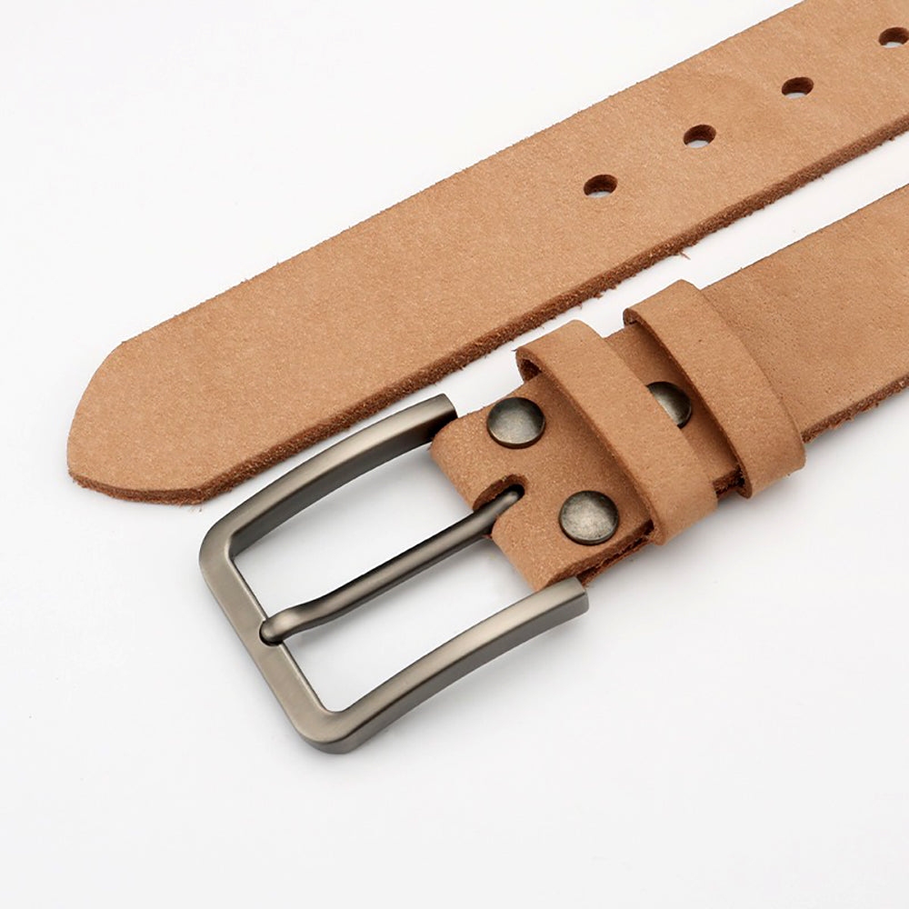 Men's Genuine Leather Belt Full Grain Cowhide Belt with Detachable Buckle (130cm) - Image 4