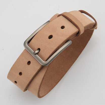 Men's Genuine Leather Belt Full Grain Cowhide Belt with Detachable Buckle (130cm) - Image 6