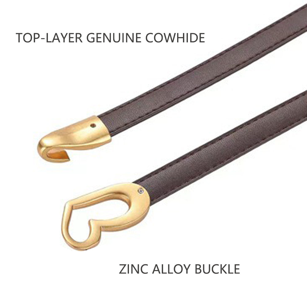 Women's Genuine Leather Thin Adjustable Waist Belt for Dresses Blazers (Khaki) - Image 5