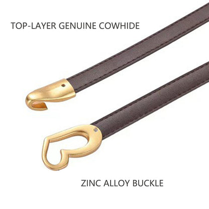 Women's Genuine Leather Thin Adjustable Waist Belt for Dresses Blazers (Khaki) - Image 5