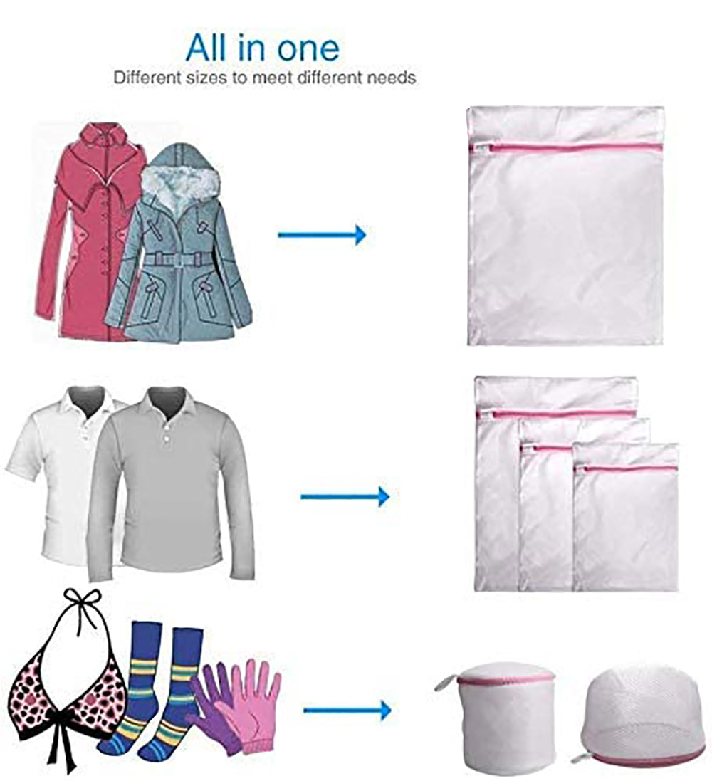 Washing Bag Pack Set Of 6 Laundry Bags Mesh Lingerie Delicate clothes Wash Bags - Image 4