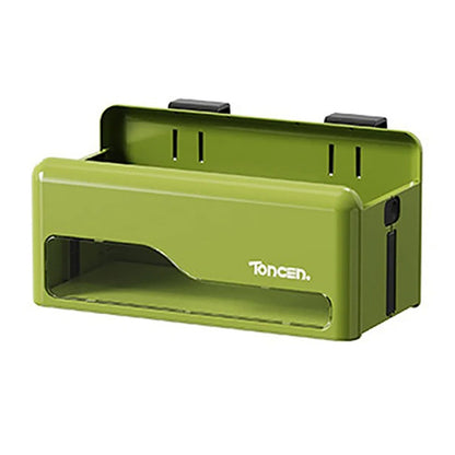 Foldable Hanging Storage Box No Drilling Required Wall-mounted Organizer (Green)